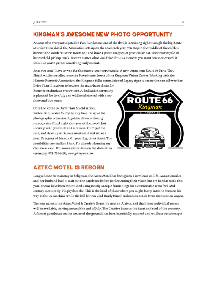 RT 66 Newsletter page 2